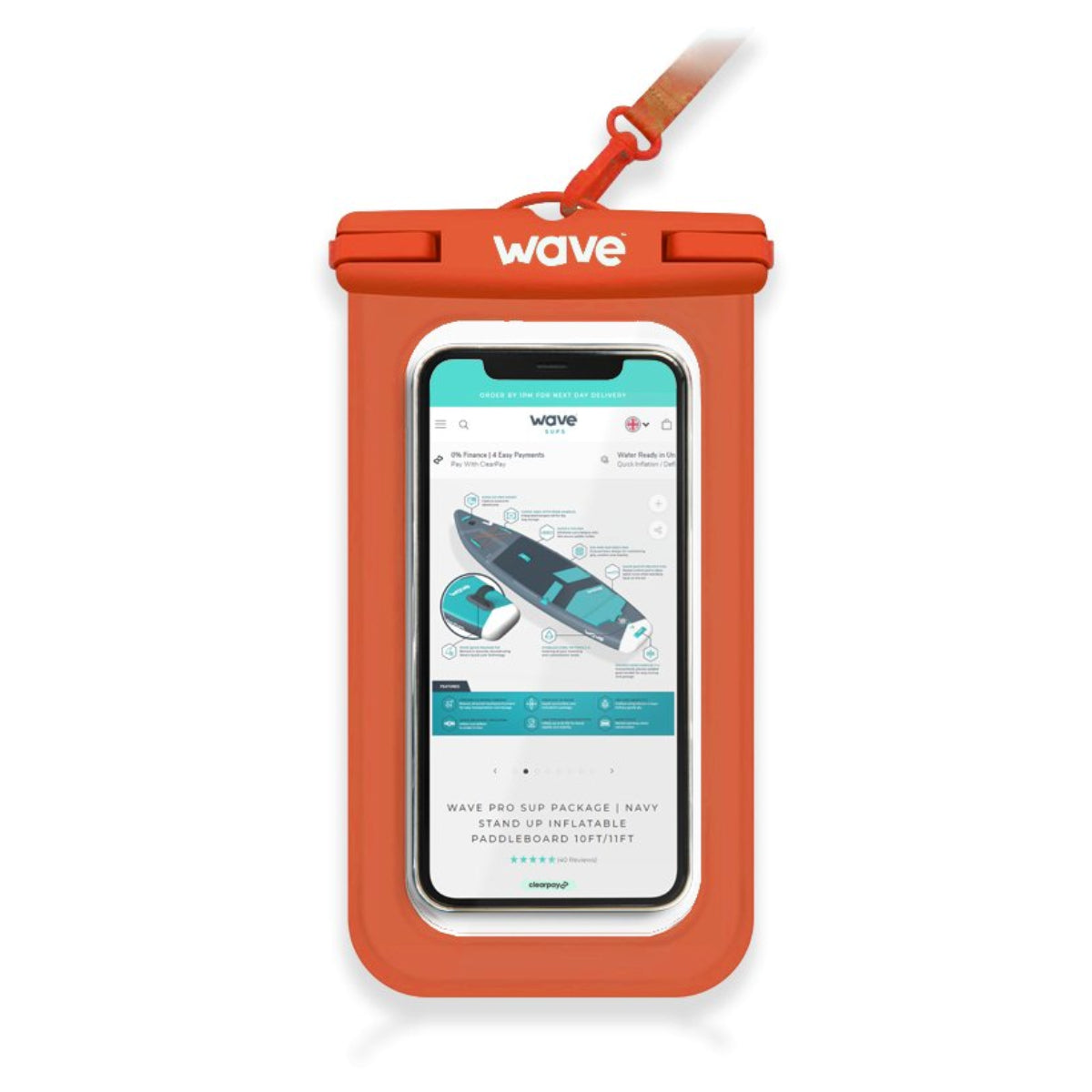 Waterproof Phone Cover Bags & Cases Wave Sups Orange