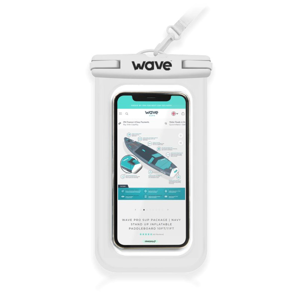 Waterproof Phone Cover Bags & Cases Wave Sups White