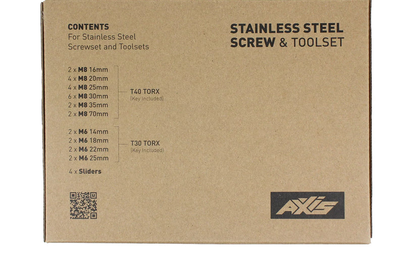 Axis Stainless Screwset and Toolset - SUP